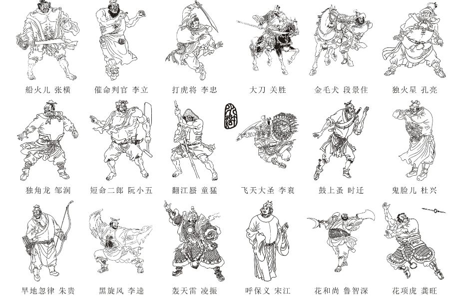 《水滸傳》108將cdr矢量圖打標機專用下載