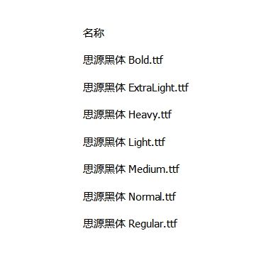 7種ttf格式思源黑體